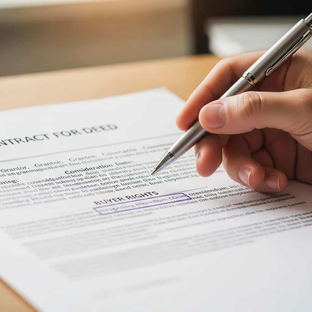 Close-up of a hand holding a contract document, representing buyer rights in Minnesota