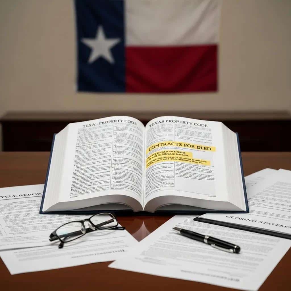 Texas Property Code and legal documents &mdash; illustrating the statutory framework for contracts for deed