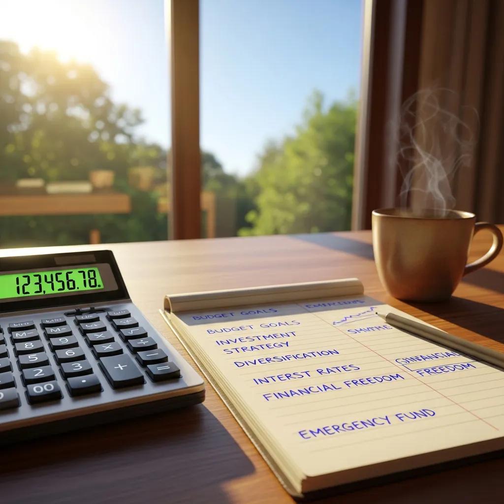 Calculator and notepad used for homebuying budgeting and planning